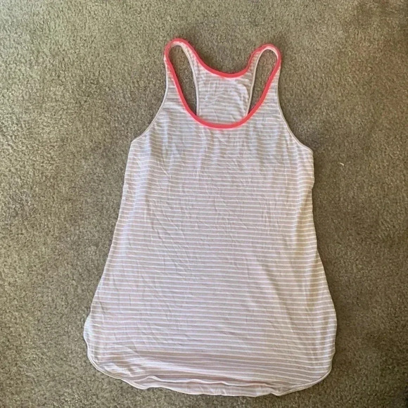 Lululemon What The Sport Singlet Silver Stripe White Naked Size 2 - Picture 2 of 8